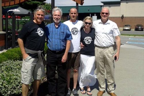 Ubuntu's Michael Tellinger, Ron Higgins, David Craig, Emma-Jane Joyce and Duncan Spence in the heady early days of the seemingly doomed North Frontenac One Small town project. photo - Ubuntu website